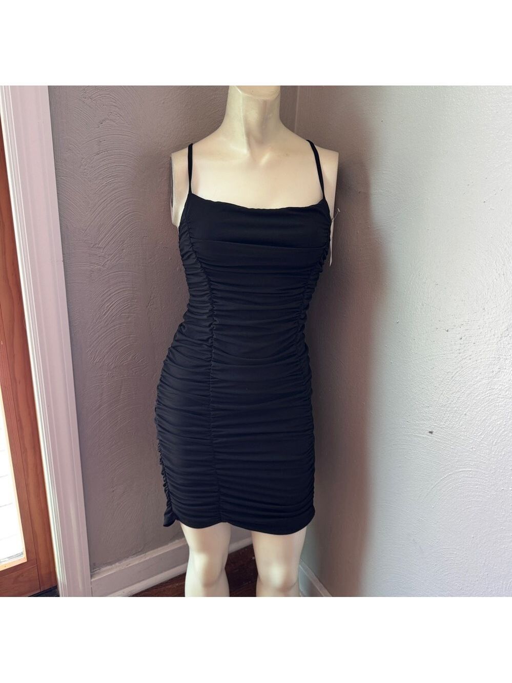 Abercrombie and Fitch little black sexy ruched dress size small nwt sleeveless